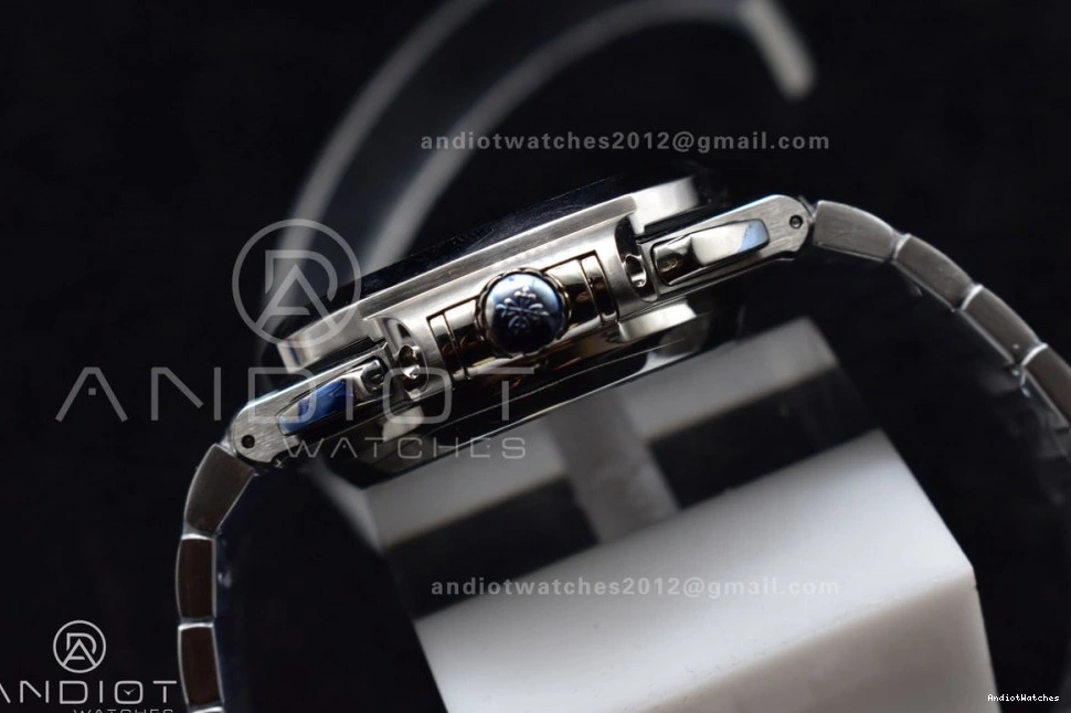 Mod SS Nautilus PPF Stk Wht Chrono Cozy A7750 5980 SS Date 435 0306